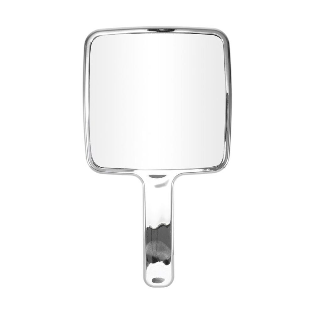 Water Wave Pattern Cosmetic Mirror for Business Travel Silver Tone Medium